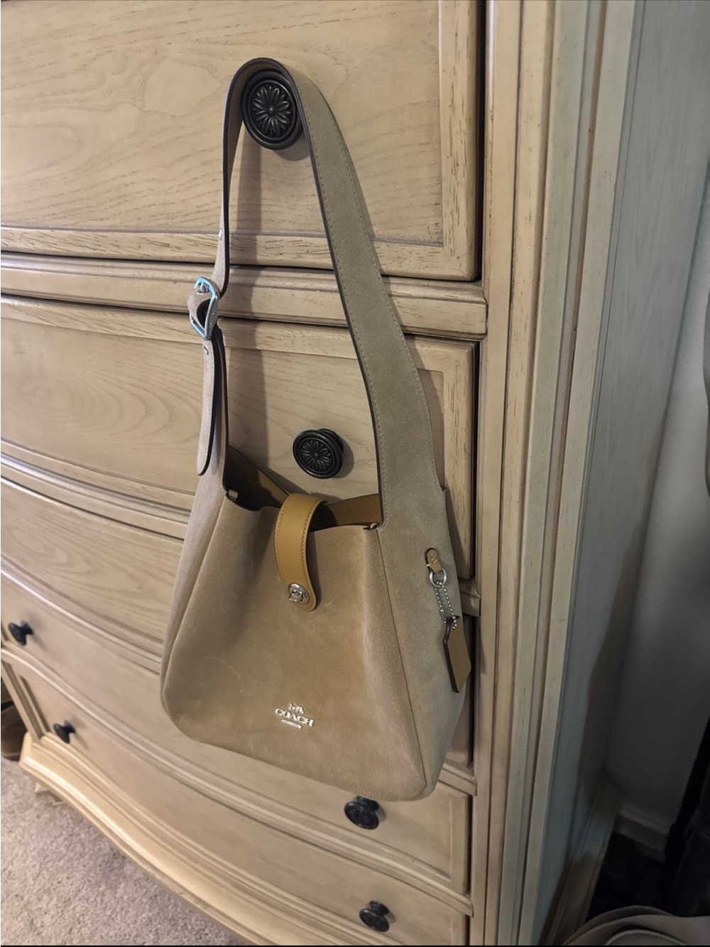 Coach Suede Taupe - Hadley Convertible Crossbody - Picture 4 of 9
